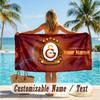 Custom Text Beach Towel, Soft Absorbent Swimming Multi-use TowelGalatasaray FC