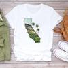 (European Size) 90s Lovely Tee Top Sweet Flower Trend Cute Clothing Short Sleeve Women Print Lady Female Fashion Tshirt Casual Graphic T-shirt