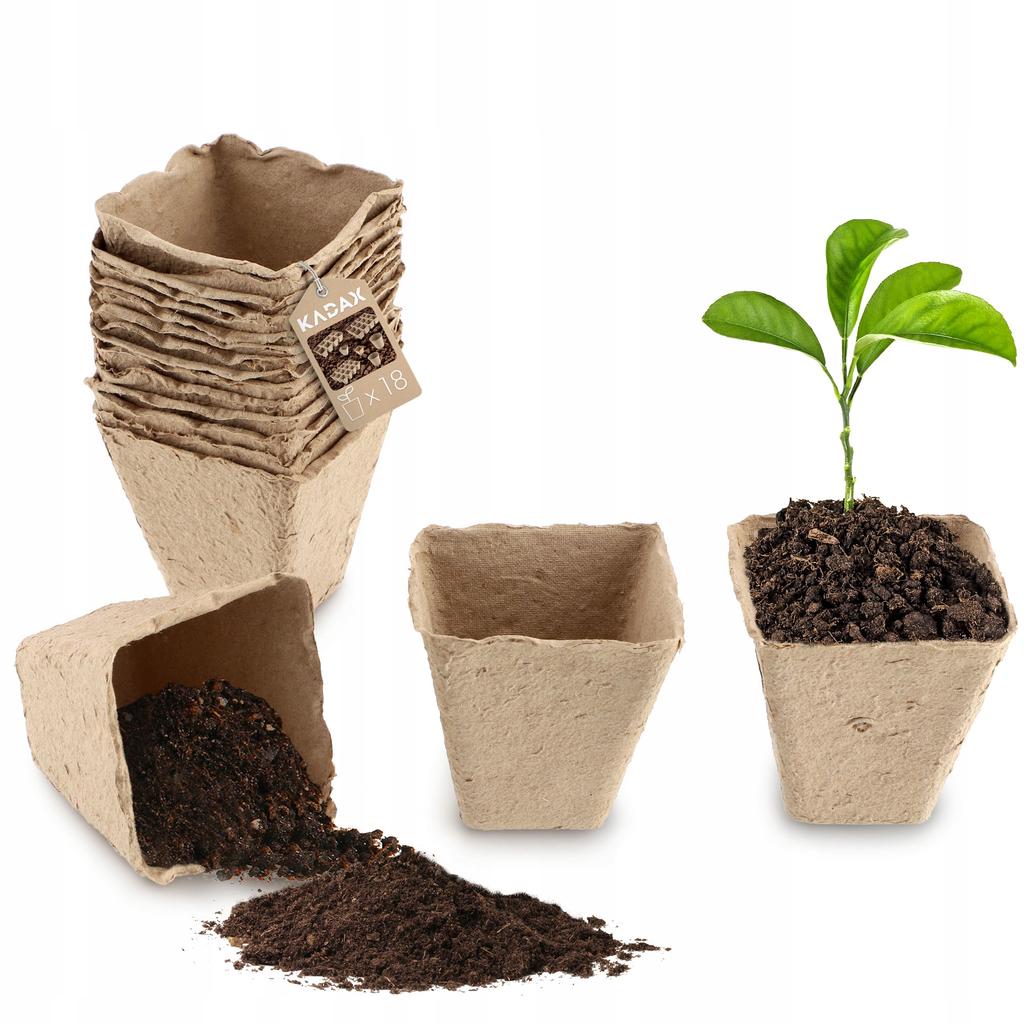 KADAX 18x Torf Töpfe Anzucht 8cm Biologisch Abbaubar Sämlinge Stecklinge