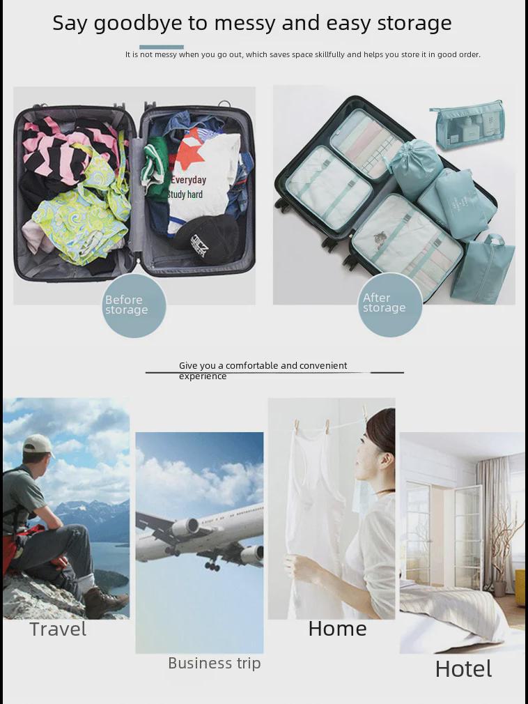 Cross-Border 8-Piece Travel Storage Bag Set for Organized Packing