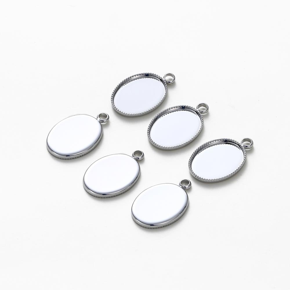 10 Pièces/Lot Plaqué Or 14K 18K Cabochon Avec Trou Base de Pendentif Plateau Vide Lunette DIY Pendentif Fait Main Bijoux Fabrication Fournitures