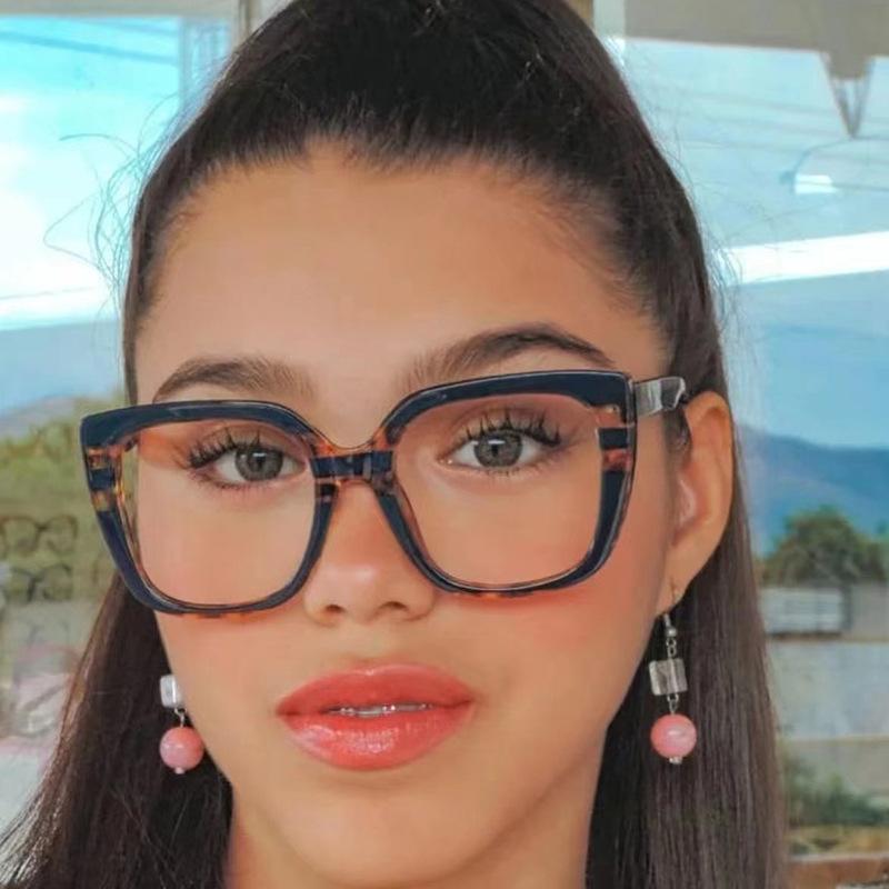 Rainbow Square Flat Light Mirror Large Frame Glasses Package Flower Stylish Accessory for Women