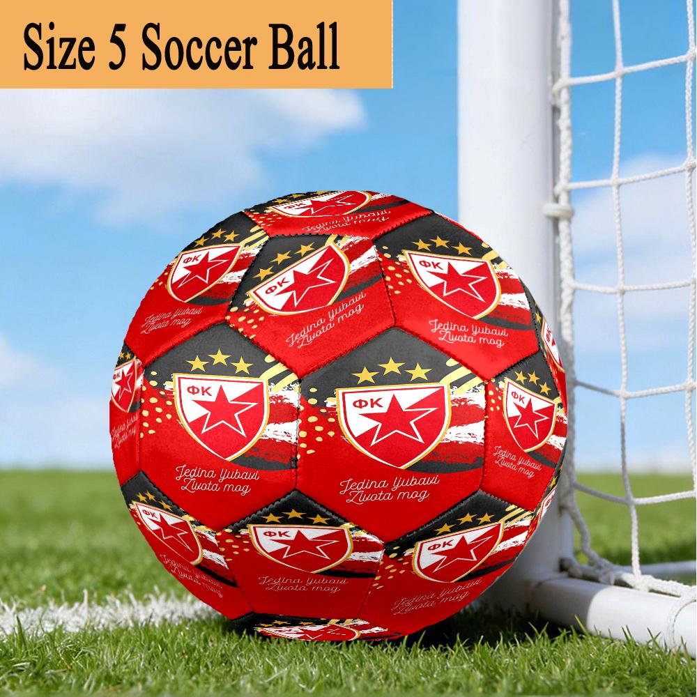 Crvena Zvezda Size 5 Soccer Ball,Indoor/Outdoor Suitable for Training Matches Tournaments Practice Games Perfect Gift for Fan