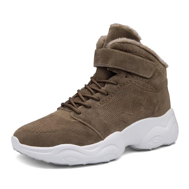 

Зимние мужские ботинки, уличные модные теплые зимние ботинки до щиколотки, мужские кроссовки, теплая зимняя обувь на толстой подошве для мужчин, большой размер 46 серый