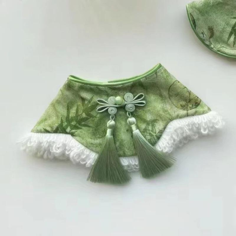 

Spring and Autumn Pet Scarf Saliva Towel Bamboo Element Cute Lace Small and Medium Pet Universal Bigbear Teddy Schnauzer S(25-30CM)