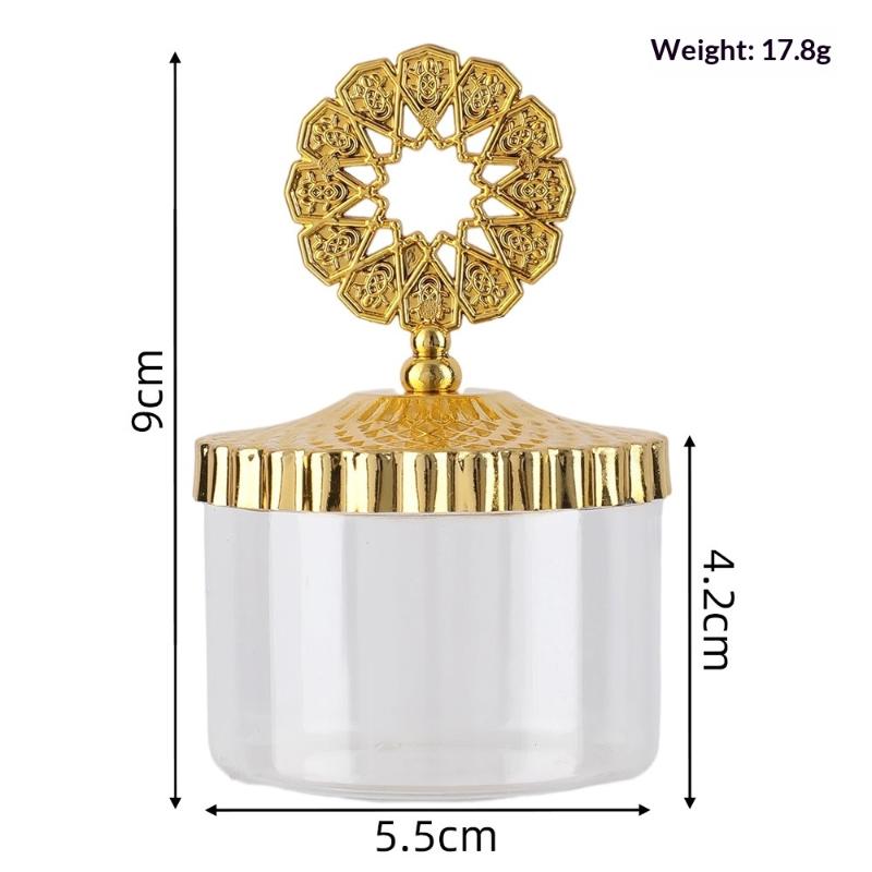 

Eid Mubarak Middle Eastern Round Snack Tray Metal Plastic Ramadan Candy Nut Dessert Container Decorative Food Presentation Party