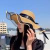 Weave Bow Straw Hat UV Protection Outdoor Visor Cap Simple Sun Protection Cap  Outdoor