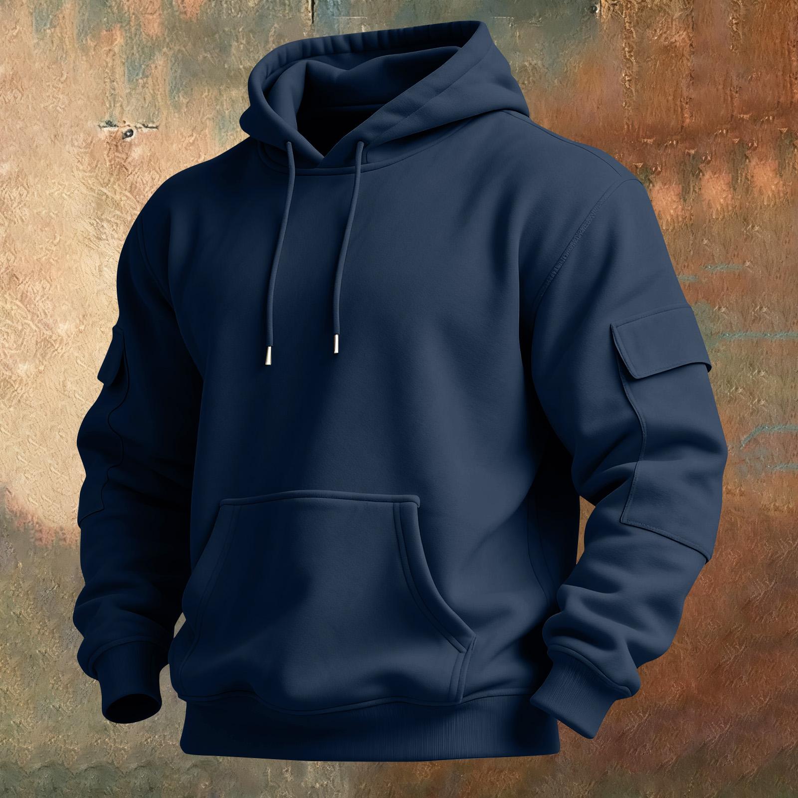 Digital capital Heren Effen Kleur Sweatshirt Hoodie Heren Sport Grote Maat Casual Sweatshirt XL Vloot