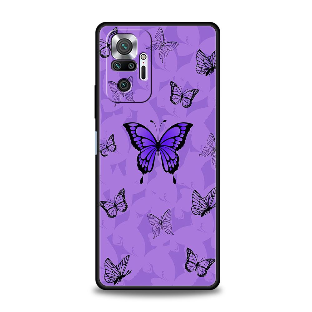 Чехол для телефона с кристаллами бабочки для Xiaomi Redmi Note 12 5G 10C 10 11 9 8 Pro Plus 9S 7 8T 9T 9A 8A 9C K50 K40 игровой чехол
