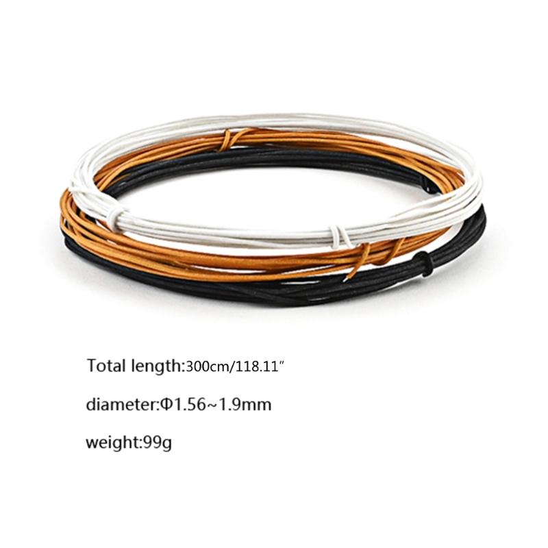 3.0m 10ft (Black/White/Yellow) Gavitt Cloth-covered Pre-tinned Stranded Pushback 22awg Guitar Wire Instrument Cable Part