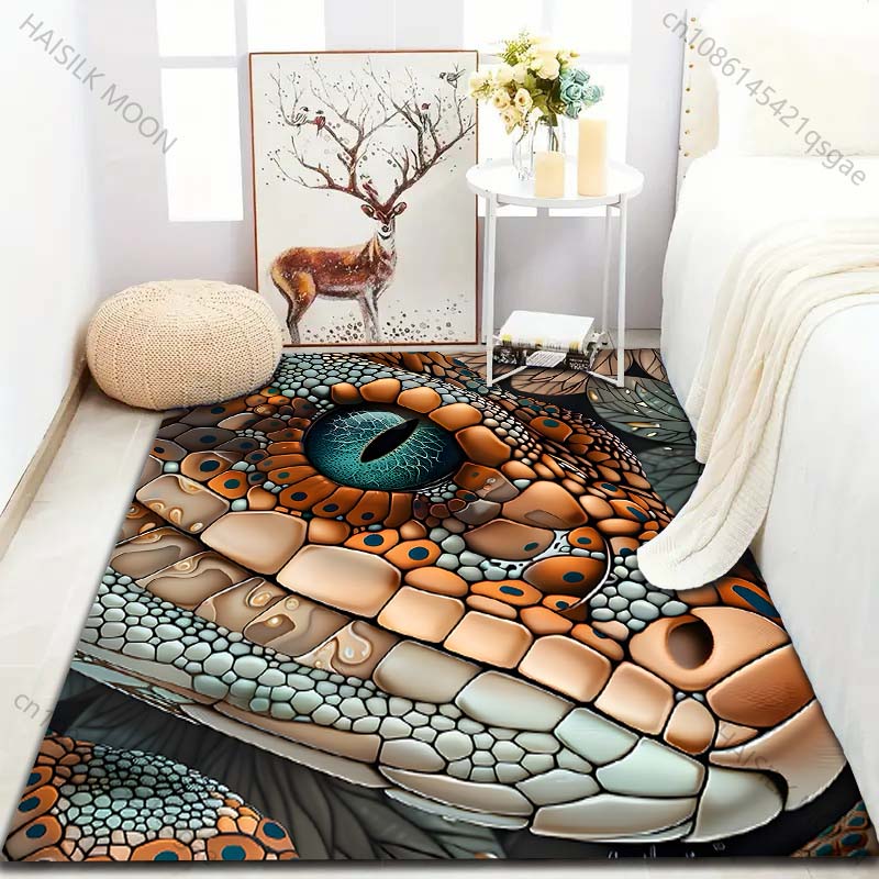 1PC Lizard eye colorful scales Pattern Rug Carpets for Bedroom Living Room Sofa Mat Creative Door Mat Cloakroom Home Decor