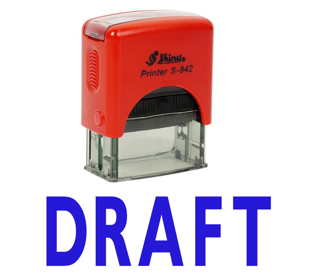Printtoo DRAFT Self Inking Rubber Stamp Office Stationery Custom Shiny Stamp