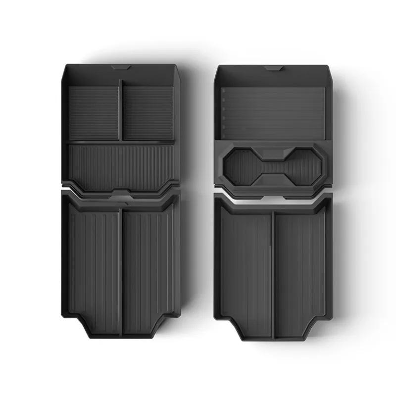 Central Control Storage Box for Tesla Cybertruck 2025 ABS Center Console Lower Storage Box with Pad Accessories for Cyber Pickup