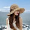 New Hat Female Flower Beach Hat Pastoral Straw Breathable Lady Summer Sunscreen Sun Hat Casual Versatile