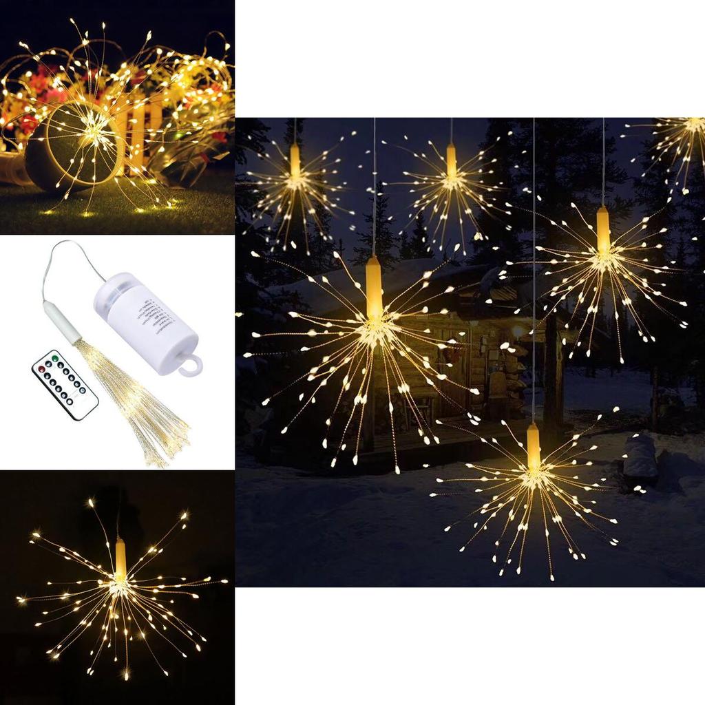 Firework Copper Led Fairy Wire String Lights Remote Control Christmas Decor