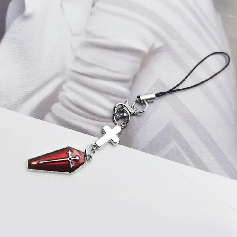 Cross Coffin Phone Chains Women Chain Cellphone Pendant Phone Chains Anti-Lost Lanyard Phone Jewelry for Women Girls