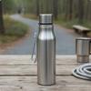 Stainless Metal Water Bottle Minimalist Design Insulated Travel Mug with Strap Portable