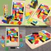 Fesselndes buntes Holz-Tetris Lernspielzeug für Kinder im Alter von 3 bis 8 Jahren
