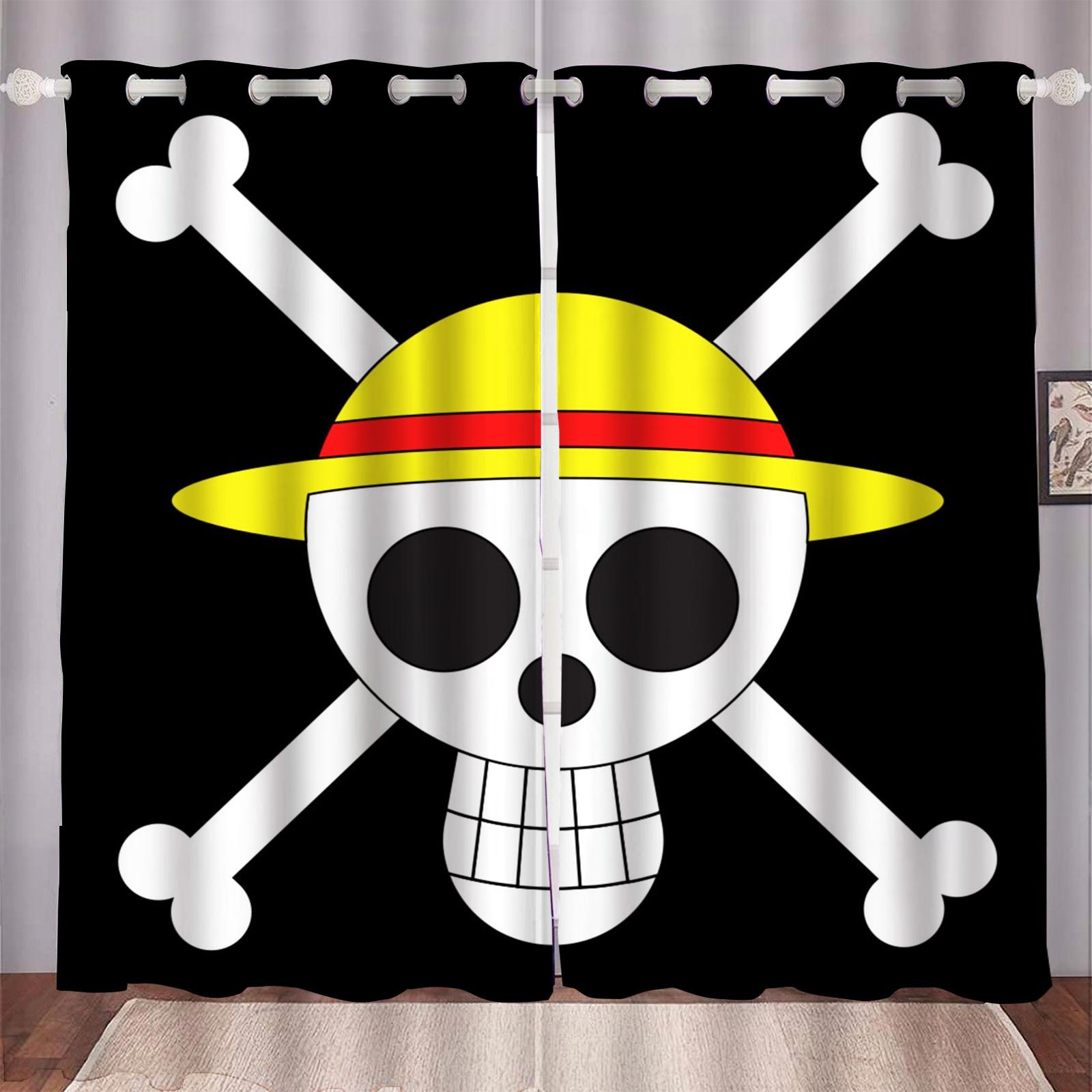 

Штора One Piece Monkey D Luffy Мультяшная Новый Мир Анимированная Модная Подходит для Спальни Детской Взрослой Комнаты Декорации Подарки 220x215cm&Grommet Top