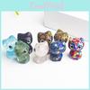 Natural Crystal Cat Figurine Handmade Resin Cute Animal Decor For Gift And Home Accent