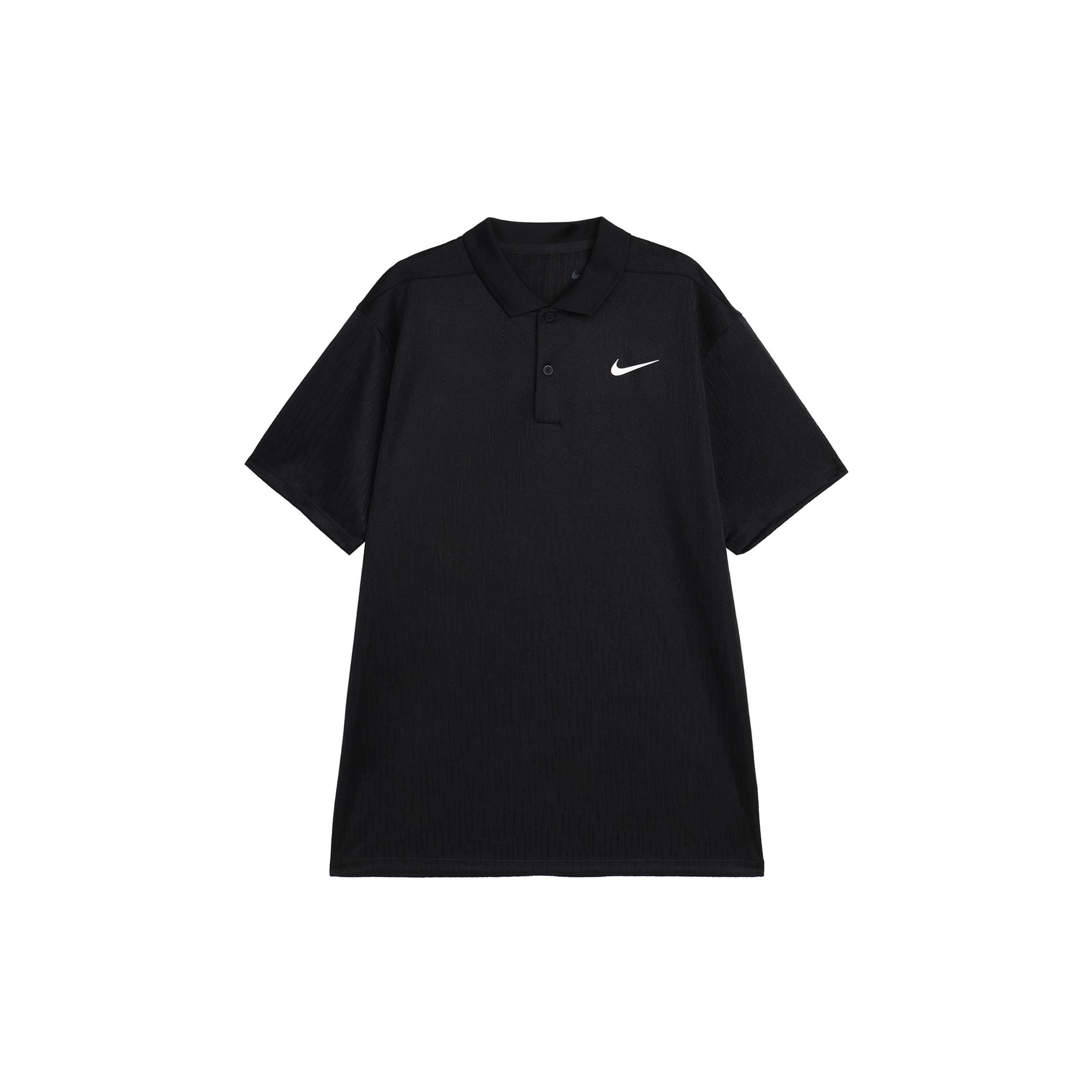 Мужские поло Nike Черный воротник-поло Умеренный прямой крой DV8538-010 S