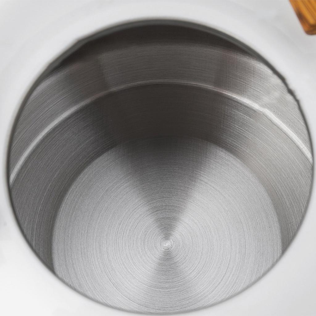 Pfeifenkessel, Herdplatte, Edelstahl, faltbarer Griff, Küchenbedarf, 2,5 l, Weiß