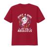 Just A Girl Who Loves Axolotls Cute Axolotl Kids T Shirtn Girls Shirt Vintage Washed Fashion Top For Everyday Wear Homme