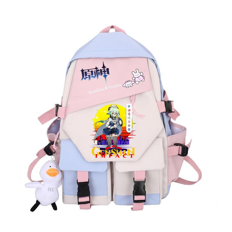 Large Capacity Schoolbag with Shoulder Strap; Student Three-piece Pencil Case Set