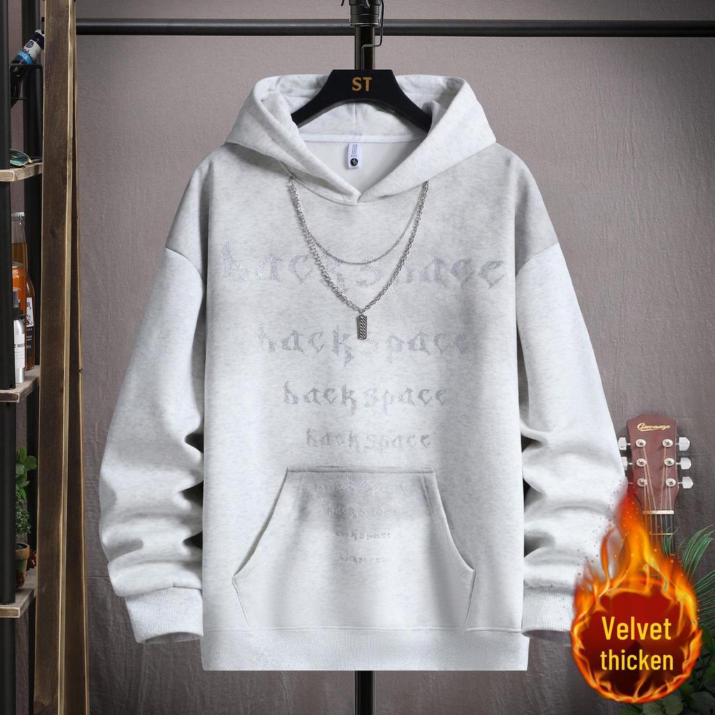 Jungen Fleece-gefütterter Kapuzenpullover für den Winter – Warme, trendige Oberbekleidung für Teenager