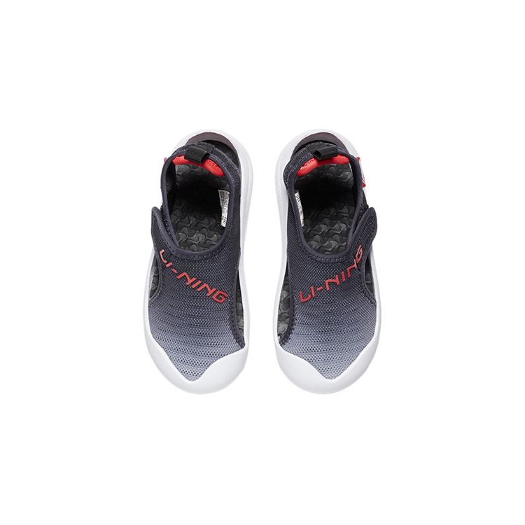 Li Ning Kids Durable Comfortable Sandals Kids Footwear Black Red YKKQ018-19