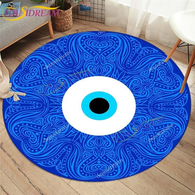 Evil Eye Covor Covor Decoratiuni Interioare Hamsa Palm Mandala Covor Covor Sufragerie Covor Boho Chic Rotund Scaun Covor Rotund