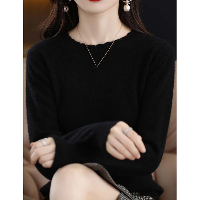 Women's Fashion Sweaters Casual Solid Color Print Autumn Winter Long Sleeve O Neck Loose Pullovers