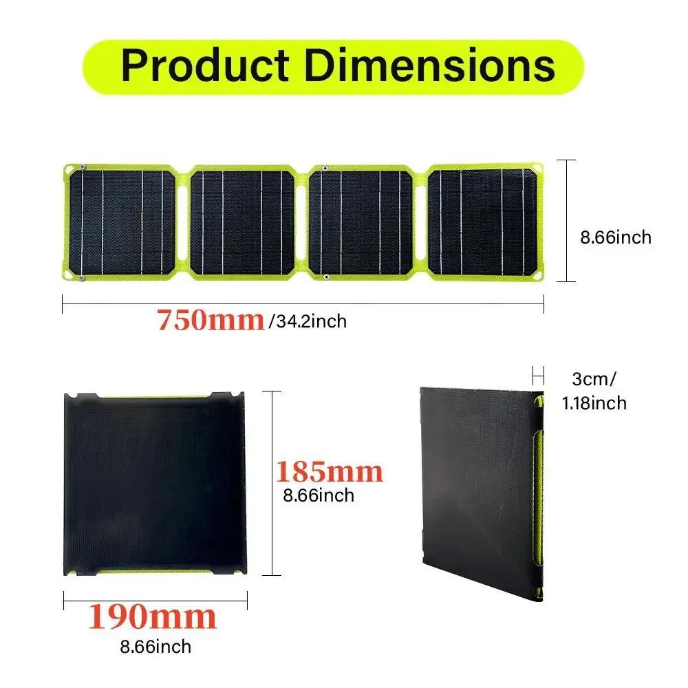 Outdoor Solar 5v 40w plate Panel solar charge cell charger Portable mobile phone bank Power 12V PD QC 3.0 For A C USB battery