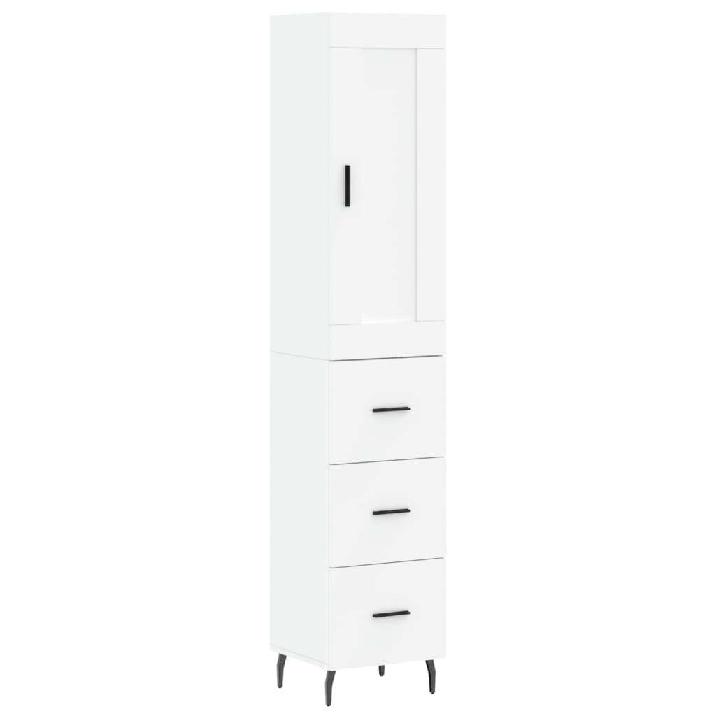 White Highboard 13.6 X 13.4 X 70.9 (W X D X H) Particleboard