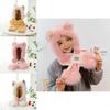 Cute Plush Bear Winter Hat And Scarf Set For Men And Women Soft Cozy Warmth