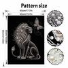 DIY Pearl Embroidery Diamond Painting Kit Majestic Lion and Butterfly Sparkling Beads Art Craft Handmade Decoration Gift for Home