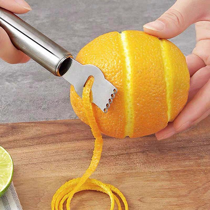 Lemon Zester Grater Grapefruit Peeler Tool Stainless Steel Orange Citrus Peelers Portable Slicer Cutter Efficient Orange Peeler