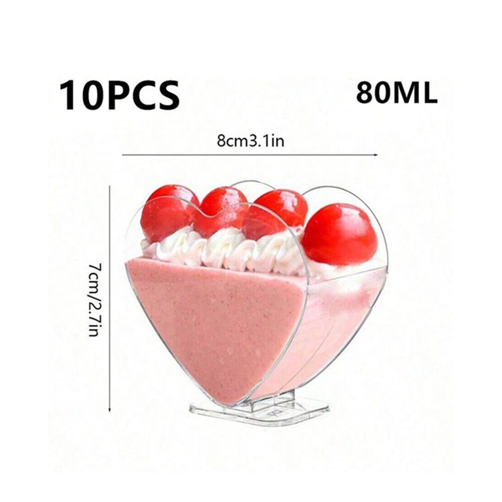 10pcs Transparent Dessert  Mini Cups,Mousse Pudding Cups, Perfect for Wedding Birthday Festival Party Dessert Decoration