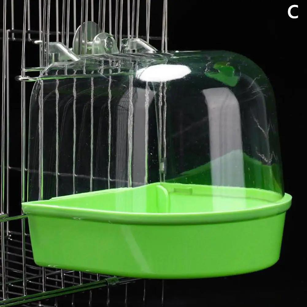 Transparente Hänge-Vogelbadewanne für Käfig Sittich Vogelkäfigzubehör Papageien Badewanne Bade Dusche Käfig für Kanarienvogel Wellensittich Nymphensittich