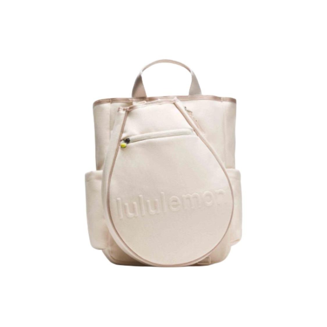 Lululemon Racket 19L Brand Logo Design Feather Tennis Racket Storage Canvas Backpack Unisex Backpack Natural-Beige Cashew-Brown LU9CEIS-072462