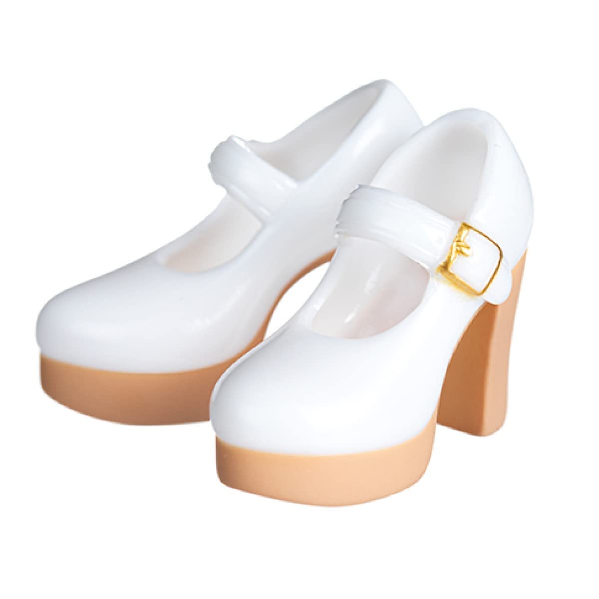 

Obitsu Seisakujo Doll Soft Vinyl Heel Strap Shoes White 1/6 1_6SH-F01-WH