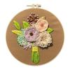 Sady vyšívání květinovým razítkem křížovým stehem s barevnou nití z obruče