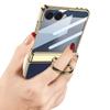 GKK For Samsung Galaxy Z Flip7 5G Kickstand Case Electroplating Magnetic Hinge Protection PU PC Tempered Glass Phone Cover