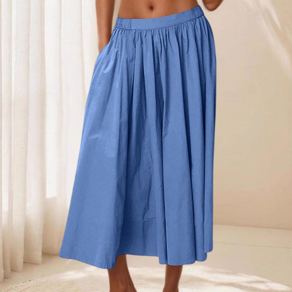 Women Casual Skirt Lightweight Elegant A-Line High Waist Summer Beach Vacation Skirts