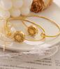 French Daisy Water Shell Soft Wire Bangle, 18K Gold Plated Titanium Steel, Geometric Bracelet Z200