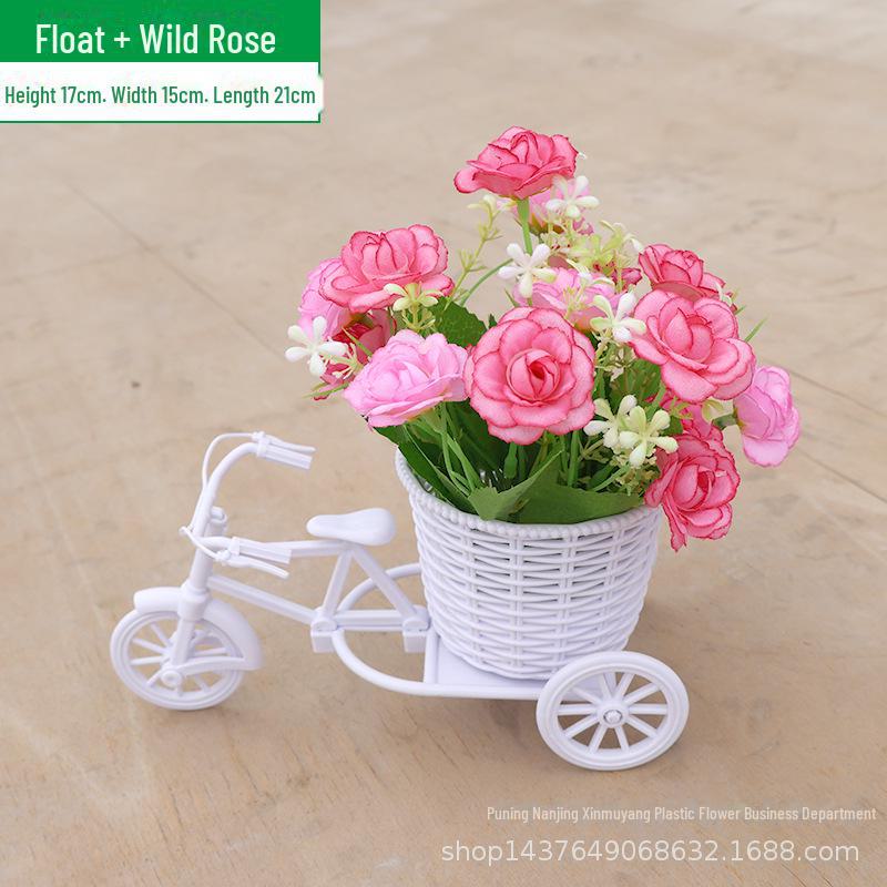 ოთახის ხელოვნური ყვავილების ნაკრები: პატარა ქოთნის ორნამენტები სახლისა და მანქანის დეკორაციისთვის