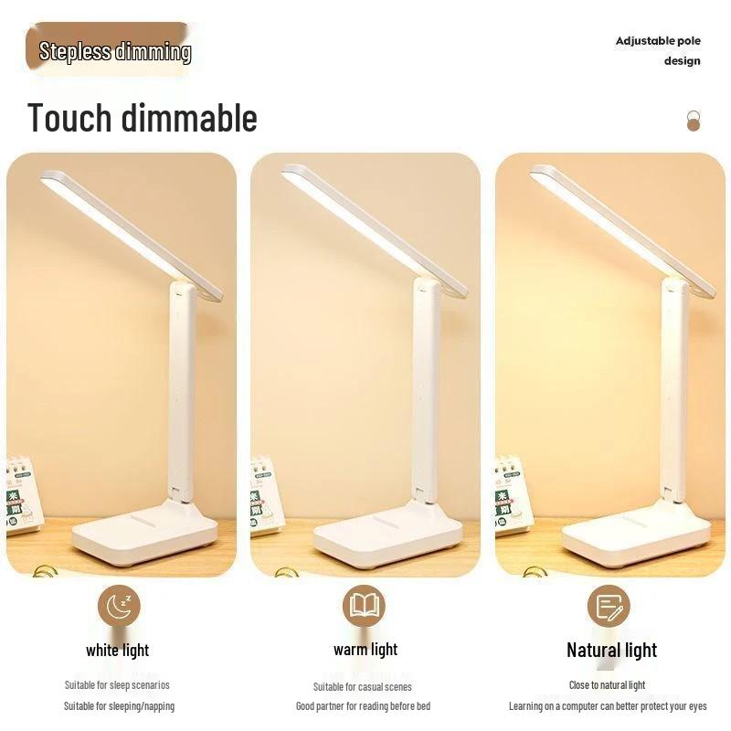 Lampă de birou pliabilă, cu intensitate reglabilă, cu protecție pentru ochi, pentru studenți și dormitor
