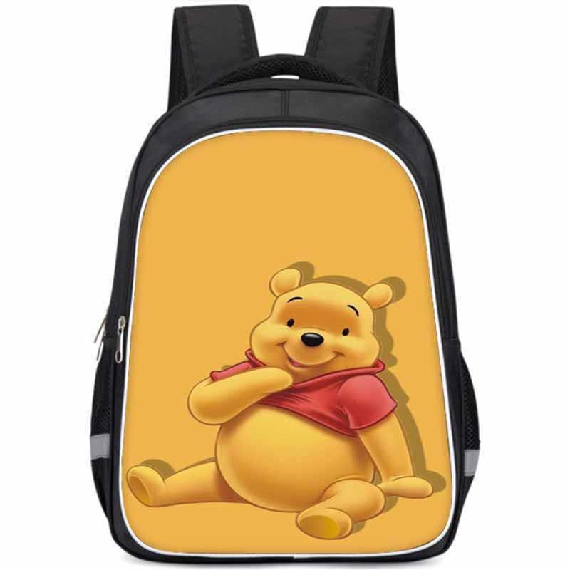 Winnie The Pooh Large Capacity Lightweight 3d School Backpack For Kids And Students Unisex Oxford Fabric