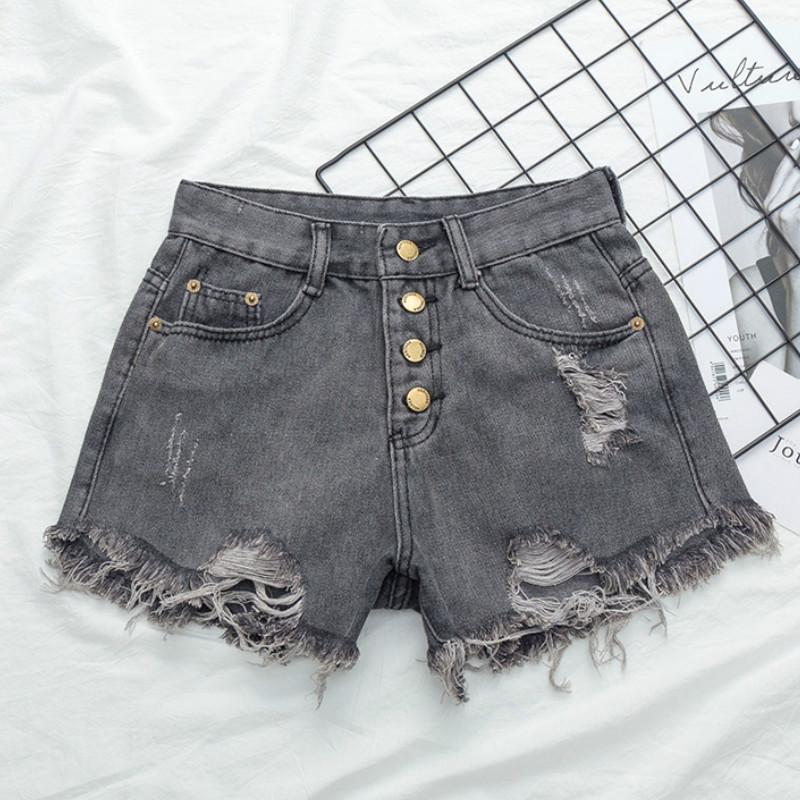 High Waist Ripped Jeans Shorts 