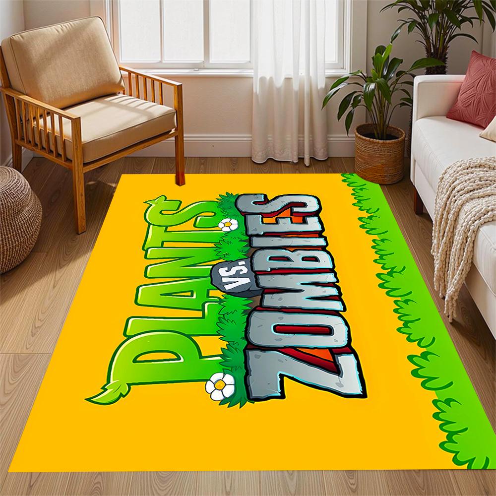 Zombie-Pflanzen Party-Thema Anti-Rutsch-Teppiche - Polyester Heimdekoration, Geeignet für Schlafzimmer, Wohnzimmer, Eingangsbereiche, Studios und Dekorationen